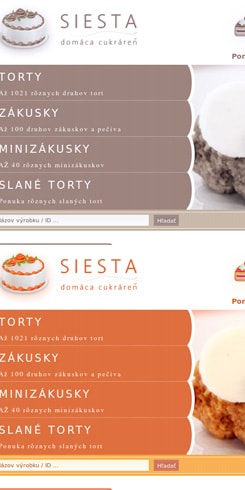 Webdesign: Internetový obchod cukrárňe